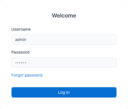 Screenshot of the login page